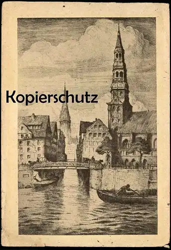 ALTE KÜNSTLER POSTKARTE HANSESTADT HAMBURG CATHARINENKIRCHE MIT STECKELHÖRNFLEET SIGN. OTTO THÄMER Ansichtskarte AK