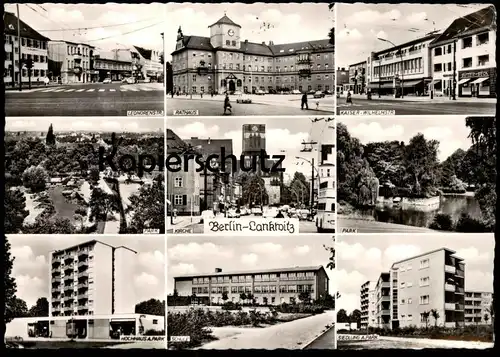 ÄLTERE POSTKARTE BERLIN-LANKWITZ SCHULE HOCHHAUS SIEDLUNG AM PARK LEONORENSTRASSE KAISER WILHELM-STRASSE