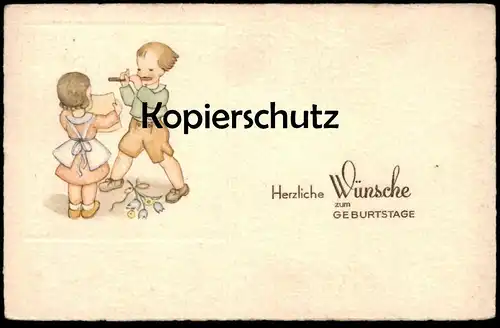 ALTE POSTKARTE KINDER FLÖTE MUSIK 1938 Stempel Hainburg flute Blockflöte enfants children Ansichtskarte AK cpa postcard