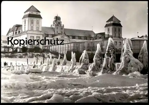 ÄLTERE POSTKARTE BINZ AUF RÜGEN KURHAUS IM SCHNEE WINTER EIS snow ice Ansichtskarte AK postcard cpa