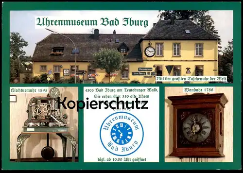 ÄLTERE POSTKARTE UHRENMUSEUM BAD IBURG KIRCHTURMUHR 1895 Uhr church clock wall horloge Wanduhr pendule cpa postcard AK