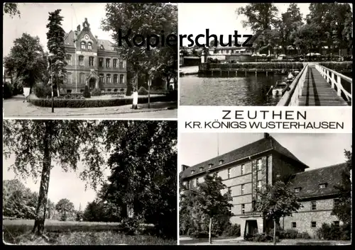 ÄLTERE POSTKARTE ZEUTHEN RATHAUS SEEBRÜCKE KREIS KÖNIGS WUSTERHAUSEN Königswusterhausen KWH Ansichtskarte