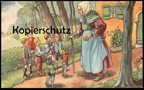 ALTE POSTKARTE KLEIN DUIMPJE LE PETIT POUCET ARRIVENT À LA MAISON DER DÄUMLING Märchen fairy tale Ansichtskarte postcard