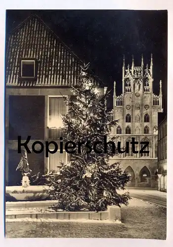 ALTE POSTKARTE MÜNSTER WESTFALEN MICHAELISBRUNNEN RATHAUS WINTER WEIHNACHTEN Ansichtskarte cpa postcard