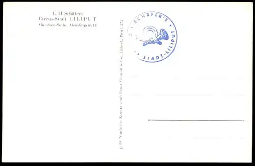 ALTE POSTKARTE SCHÄFERS LILIPUT MÜNCHEN SOLLN Pony Liliputaner Circus Zirkus Cirque Lilliputian Midget postcard cpa AK