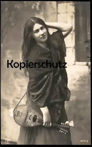 ALTE POSTKARTE MÄDCHEN MIT UKULELE 1908 Gitan Tzigane gipsy Zigeuner Musik Ansichtskarte AK cpa postcard