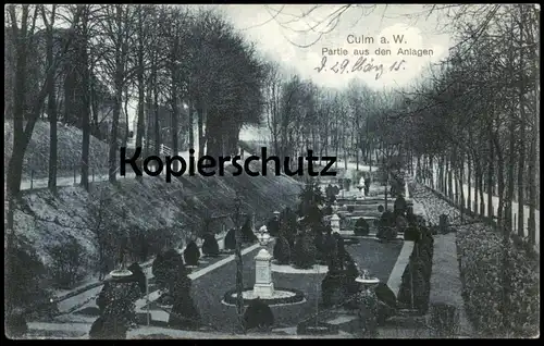 ALTE POSTKARTE CULM PARTIE AUS DEN ANLAGEN CHELMNO KULM WEICHSEL POMMERN Polska poland Polen Ansichtskarte cpa postcard