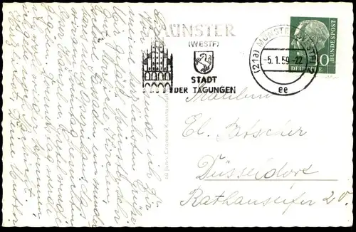 ÄLTERE POSTKARTE MÜNSTER IN WESTFALEN DOM SÜDSEITE BESUCHER FLAGGEN Ansichtskarte cpa postcard AK