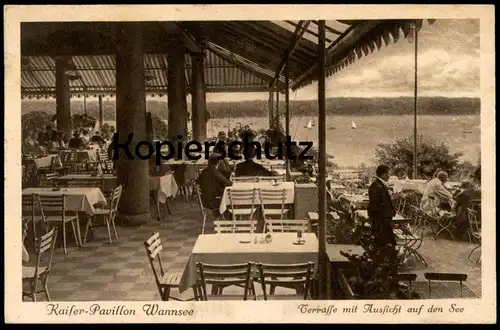 ALTE POSTKARTE BERLIN 20ER JAHRE KAISER PAVILLON WANNSEE TERRASSE MIT AUSSICHT AUF DEN SEE Ansichtskarte AK cpa postcard