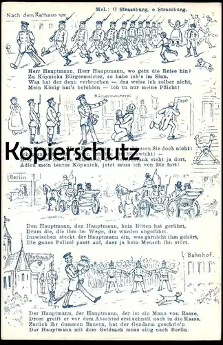 ALTE POSTKARTE HAUPTMANN VON KÖPENICK BERLIN SOLDATENKARTE LIEDERKARTE Humor Militär Wilhelm Voigt Ansichtskarte AK cpa