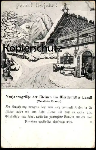 ALTE POSTKARTE NEUJAHRSGRÜSSE DER KLEINEN IM WERDENFELSER LAND GARMISCH PARTENKIRCHEN SIGN. ERHARDT Ansichtskarte AK