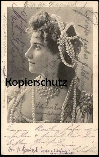 ALTE POSTKARTE MÄDCHEN FRAU MIT KETTE Halskette Schmuck Perlenkette necklace collier fur woman femme cpa postcard AK