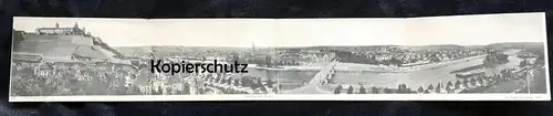 ALTE POSTKARTE WÜRZBURG PANORAMA VOM KÄPPELE SYSTEMKARTE VIER POSTKARTEN Ansichtskarte AK postcard cpa