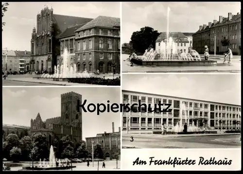 ÄLTERE POSTKARTE FRANKFURT ODER AM FRANKFURTER RATHAUS JULIEN MARCHLEWSKI STRASSE LUCIE HEIN OBERSCHULE Ansichtskarte AK