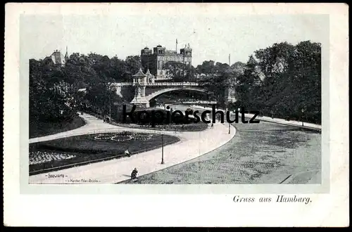 ALTE POSTKARTE GRUSS AUS HAMBURG SEEWARTE KERSTEN MILES BRÜCKE Ansichtskarte postcard AK cpa