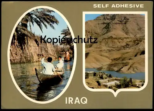 ÄLTERE POSTKARTE IRAQ SELF ADHESIVE LABEL IRAK Aufkleber sticker autocollant cpa postcard Ansichtskarte AK