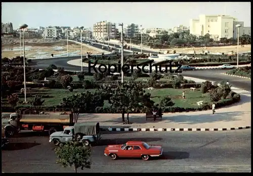 ÄLTERE POSTKARTE JEDDAH BAYA'A SQUARE AND MINISTRY OF FOREIGN AFFAIRS Saudi Arabia LKW camion pickup postcard cpa