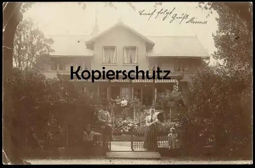 ALTE FOTO POSTKARTE VILLA HAUS MIT FAMILIE STEMPEL LÜBECK 1900 cpa photo postcard AK Ansichtskarte