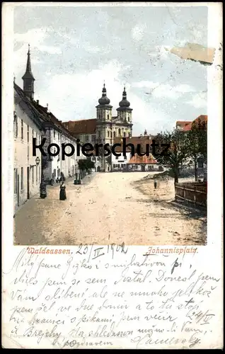 ALTE POSTKARTE WALDSASSEN JOHANNISPLATZ 1902 Kirche Ansichtskarte AK cpa postcard