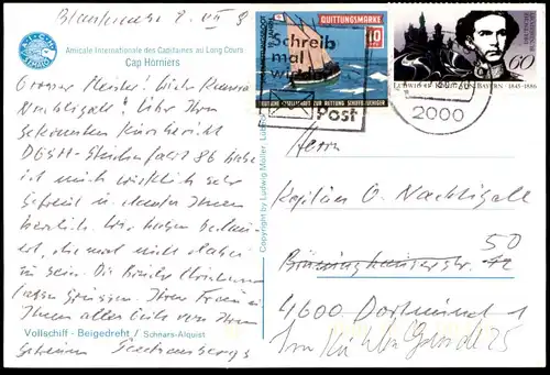 ÄLTERE KÜNSTLER POSTKARTE CAP HORNIERS AMICALE INTERNATIONALE DES CAPITAINES AU LONG COURS VOLLSCHIFF Schiff ship cpa