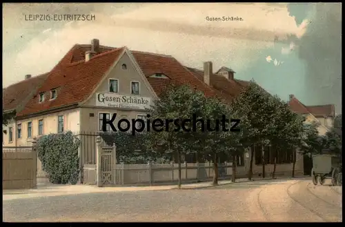 ALTE POSTKARTE LEIPZIG EUTRITZSCH GOSEN-SCHÄNKE GEORG PFOTENHAUER Fuhrwerk Gosen-Schänke Ansichtskarte postcard cpa AK