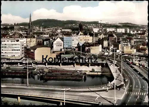 ÄLTERE POSTKARTE SAARBRÜCKEN TEILANSICHT WILHELM-HEINRICH-BRÜCKE RENAULT HIPPCHEN SINEWE Ansichtskarte AK cpa postcard