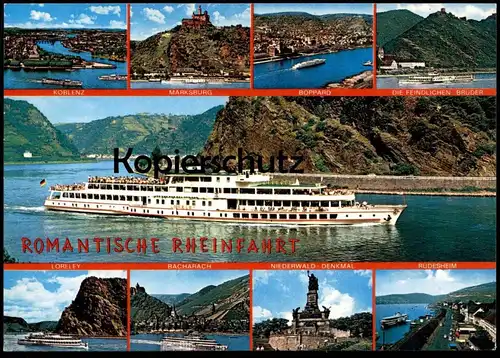 ÄLTERE POSTKARTE SCHIFF MS LORELEY ROMANTISCHE RHEINFAHRT RHEIN Motorschiff ship bateau Ansichtskarte AK cpa postcard