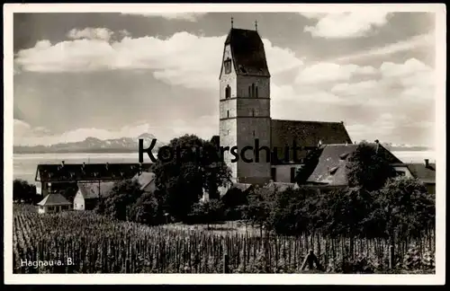 ALTE POSTKARTE HAGNAU AM BODENSEE PANORAMA MIT KIRCHE WOLKEN FELD LANDWIRTSCHAFT Ansichtskarte AK postcard cpa