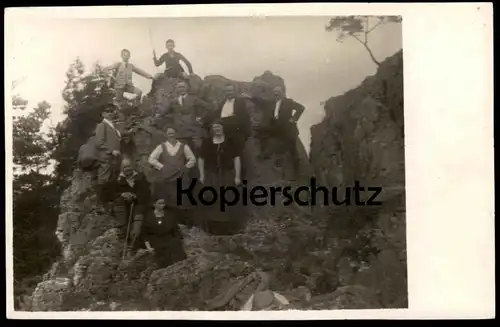 ALTE FOTO POSTKARTE WANDERUNG FAMILIENAUSFLUG KLETTERER BESTEIGUNG cpa photo postcard