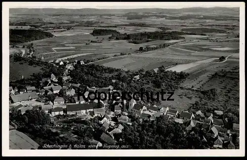 ALTE POSTKARTE SCHECHINGEN BEI AALEN VOM FLUGZEUG AUS Fliegeraufnahme Luftbild AK Ansichtskarte postcard cpa