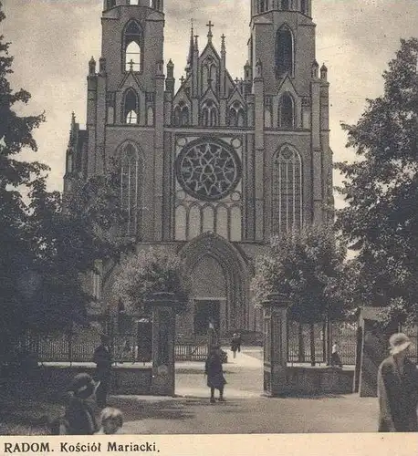 ALTE POSTKARTE RADOM KOSCIOL MARIACKI FELDPOST 1940 Marienkirche Holy virgin maria cathedral Polska Poland postcard cpa