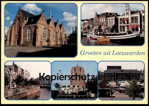 ÄLTERE POSTKARTE GROETEN UIT LEEUWARDEN Schiff Markt Ansichtskarte AK cpa postcard