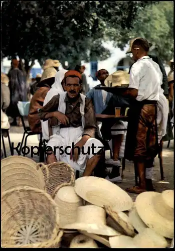 ÄLTERE POSTKARTE DJERBA LE MARCHÉ DE HOUMT-SOUK Vendeur Händler Verkäufer traditional costume postcard cpa Ansichtskarte