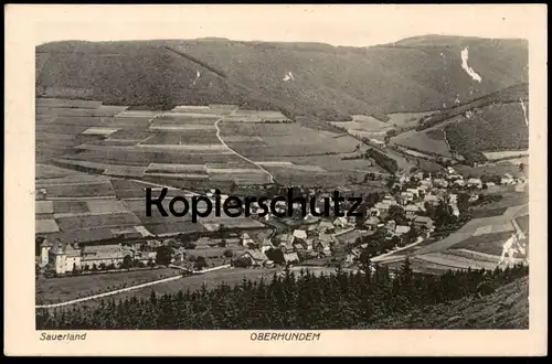 ALTE POSTKARTE OBERHUNDEM PANORAMA TOTALANSICHT Kirchhundem Sauerland Ansichtskarte cpa postcard AK