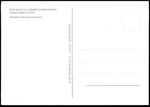 ÄLTERE POSTKARTE GARMISCH PARTENKIRCHEN HAUS TANNENBERG TEILANSICHT SPEISEZIMMER ELIZABETH BRACKMANN Ansichtskarte cpa