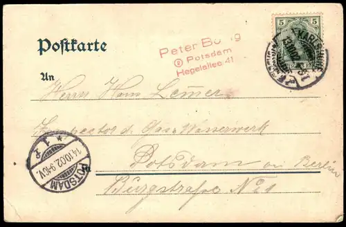 ALTE JUGENDSTIL POSTKARTE KARLSRUHE ZUM MONINGER GASTSTÄTTE RESTAURANT Jugendstilkarte cpa postcard AK Ansichtskarte