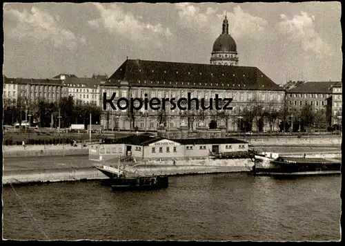 ÄLTERE POSTKARTE MAINZ KURFÜRSTLICHES SCHLOSS RHEINDIENST RHEIN FRACHTSCHIFF SCHIFF cargo ship AK Ansichtskarte postcard