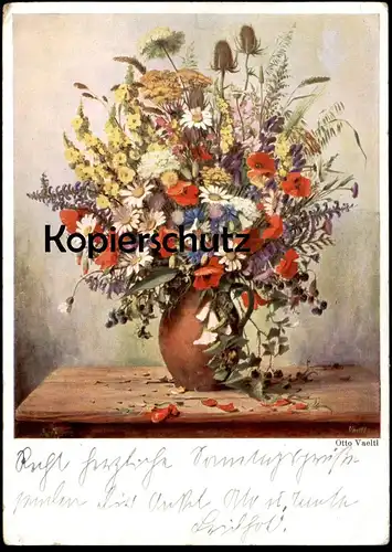 ALTE KÜNSTLER POSTKARTE BLUMEN OTTO VAELTL BISCHOF & KLEIN LENGERICH STILLLEBEN Flowers Fleurs Ansichtskarte AK postcard