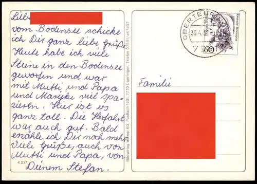 ÄLTERE POSTKARTE GRÜSSE AUS OBERTEURINGEN BODENSEE AK Ansichtskarte cpa postcard