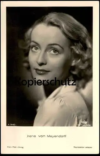 ALTE POSTKARTE IRENE VON MEYENDORFF FILM-SCHAUSPIELERIN GROSSE AUGEN FILM FOTO VERLAG TOBIS actress acteur postcard cpa