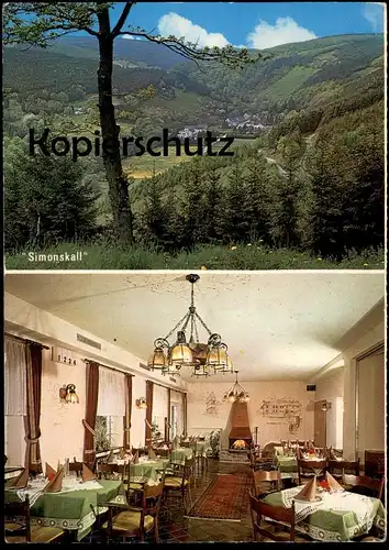 ÄLTERE POSTKARTE HÜRTGENWALD SIMONSKALL HOTEL WIESENGRUND Rückantwort Reservierung Ansichtskarte AK cpa postcard