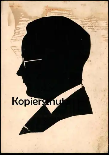 ALTE ORIGINAL KÜNSTLER KARTE MÜNCHEN ERINNERUNG AN DIE BAYERISCHE HANDWERKSAUSSTELLUNG SCHERENSCHNITT 1927 AK Silhouette