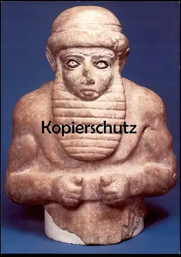 ÄLTERE POSTKARTE FRÜHSUMERISCHER FÜRST OBERTEIL VON DER STATUETTE SUMER ALABASTER AUS URUK AM EUPHRAT IRAK cpa postcard