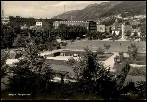 ALTE POSTKARTE BERGEN FESTPLASSEN PANORAMA Norwegen Norway Norge Norvege Ansichtskarte AK cpa postcard