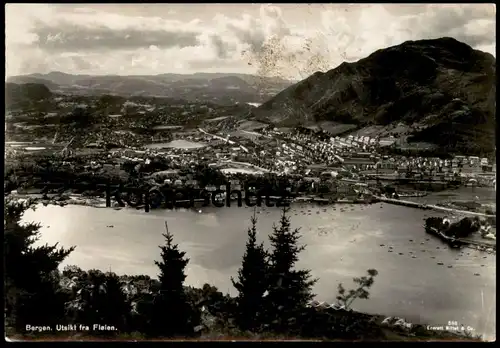 ALTE POSTKARTE BERGEN UTSIKT FRA FLOIEN PANORAMA Norwegen Norway Norge Norvege Ansichtskarte AK cpa postcard