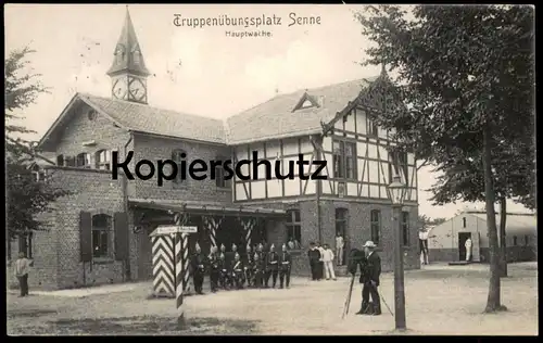 ALTE POSTKARTE TRUPPENÜBUNGSPLATZ SENNE HAUPTWACHE PHOTOGRAPH SENNELAGER PADERBORN Soldaten soldat soldats uniform cpa