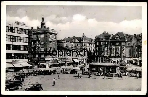 ALTE POSTKARTE MÄHRISCH OSTRAU MORAVSKA OSTRAVA HAUPTPLATZ GESCHÄFT T. POSPISIL J. GROSSMANN MELCER Ceska postard AK cpa