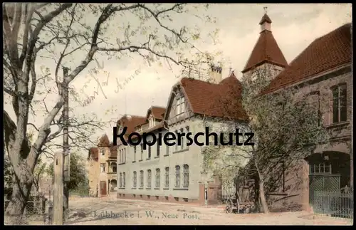 ALTE POSTKARTE LÜBBECKE IN WESTFALEN NEUE POST POSTAMT Ansichtskarte AK cpa postcard