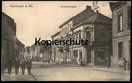 ALTE POSTKARTE UERDINGEN AM RHEIN NIEDERSTRASSE GESCHÄFT CIGARREN Krefeld Crefeld AK Ansichtskarte cpa postcard