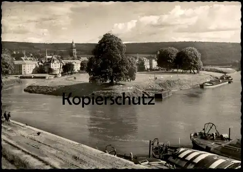 ÄLTERE POSTKARTE HANNOVERSCH MÜNDEN ZUSAMMENFLUSS VON WERRA UND FULDA ZUR WESER AM WASSERSTEIN Hann. postcard cpa AK